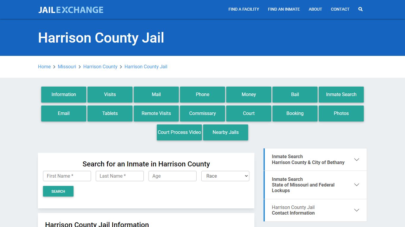 Harrison County Jail Roster Lookup, MO, Inmate Search